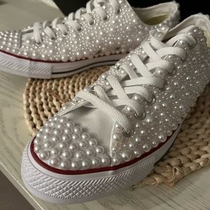 Brand new never worn embellished converse sneakers